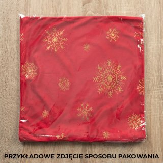 Poszewka dekoracyjna ŚNIEŻKI VELVET 40x40 cm kolor jasny szary ze złotym zdobieniem