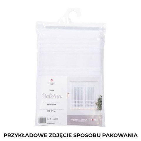 BALBINA Firanka żakardowa gotowa, szerokośc 200 x wysokość 250cm, kolor 003 biały ze srebrnym lurexem 000325/FBP/003/200250/1