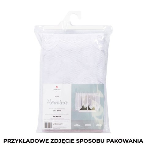 HERMINA Firanka żakardowa gotowa, szerokość 250 x wysokość 150cm, kolor 001 biały 019314/FBL/001/250150/1