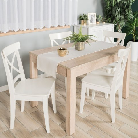 HARPER Bieżnik wodoodporny, obszyty listwą 2 cm, 40x140cm, kolor 003 biały ze złotym lurexem 004767/KSP/L03/040140/1 HARPER Bieżnik wodoodporny, obszyty listwą 2 cm, 40x140cm, kolor 003 biały ze złotym lurexem 004767/KSP/L03/040140/1