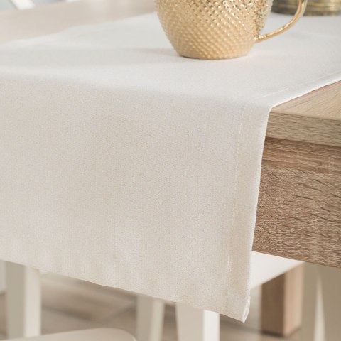 HARPER Bieżnik wodoodporny, obszyty listwą 2 cm, 40x140cm, kolor 003 biały ze złotym lurexem 004767/KSP/L03/040140/1 HARPER Bieżnik wodoodporny, obszyty listwą 2 cm, 40x140cm, kolor 003 biały ze złotym lurexem 004767/KSP/L03/040140/1