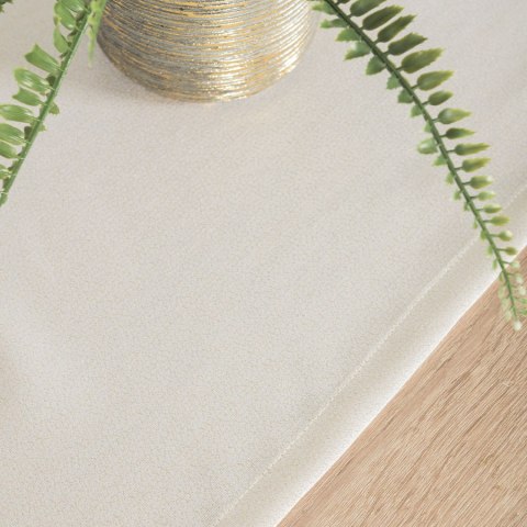 HARPER Bieżnik wodoodporny, obszyty listwą 2 cm, 40x140cm, kolor 003 biały ze złotym lurexem 004767/KSP/L03/040140/1 HARPER Bieżnik wodoodporny, obszyty listwą 2 cm, 40x140cm, kolor 003 biały ze złotym lurexem 004767/KSP/L03/040140/1