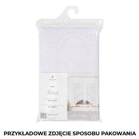 NORA Firanka żakardowa gotowa, szerokość 400 x wysokość 90cm, kolor 001 biały 023097/FBL/001/400090/1