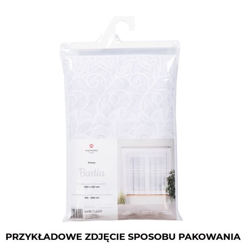 BASTIA Firanka żakardowa gotowa, szerokość 330 x wysokość 130cm, kolor 001 biały 648107/FBL/001/330130/1