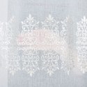 Firanka fantazyjna ze wzorem pasowym z ołowianką, wysokość 290cm, kolor 002 biały ze srebrnym zdobieniem FDF006/OLO/002/000290/1