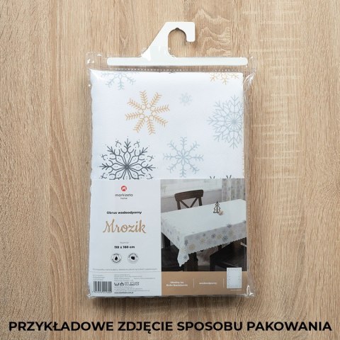 Bieżnik wodoodporny ŚNIEŻKI VELVET 40x140 cm kolor pudrowy różowy ze srebrnym zdobieniem