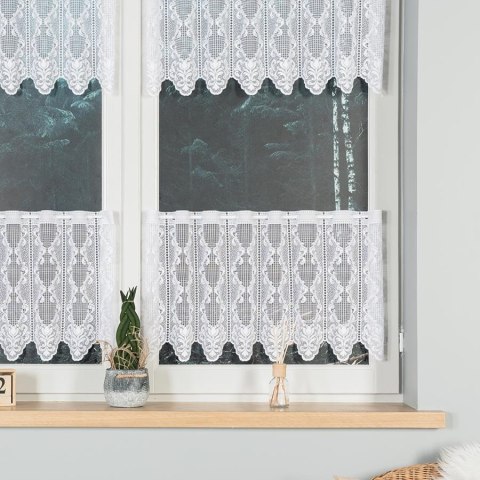 Zazdrostka żakardowa 355840 wysokość 40 cm kolor biały