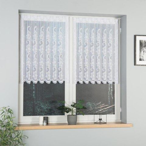Zazdrostka żakardowa 355850 wysokość 90 cm kolor biały