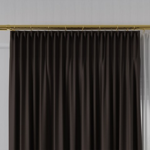 NELIA Tkanina dekoracyjna typu blackout, wysokość 320cm, kolor 076 ciemny brązowy 065553/TDP/076/000320/1