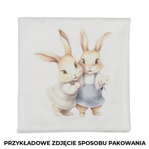 KRÓLIKI WIELKANOCNE Poszewka dekoracyjna VELVET, 40x40cm, kolor 001 PWI222/POP/001/040040/1