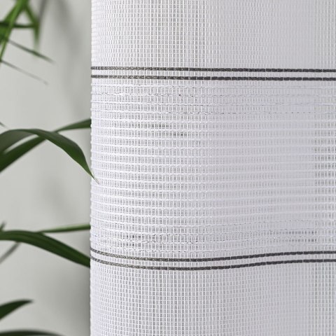 Firanka fantazyjna ze wzorem pasowym z ołowianką, wysokość 250 cm, kolor 001 biały 021189/OLO/001/000250/1 Firanka fantazyjna ze wzorem pasowym z ołowianką, wysokość 250 cm, kolor 001 biały 021189/OLO/001/000250/1