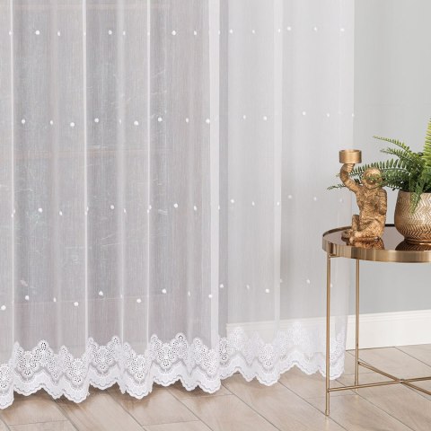 Firanka haftowana ze wzorem po całości, wysokość 280cm, kolor 001 biały 121807/768/001/000280/1 Firanka haftowana ze wzorem po całości, wysokość 280cm, kolor 001 biały 121807/768/001/000280/1