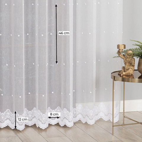 Firanka haftowana ze wzorem po całości, wysokość 280cm, kolor 001 biały 121807/768/001/000280/1 Firanka haftowana ze wzorem po całości, wysokość 280cm, kolor 001 biały 121807/768/001/000280/1