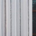 Firanka fantazyjna ze wzorem pasowym z ołowianką, wysokość 305cm, kolor 007 biały z czarnym ze srebrną nitką 019789/OLO/007/0003