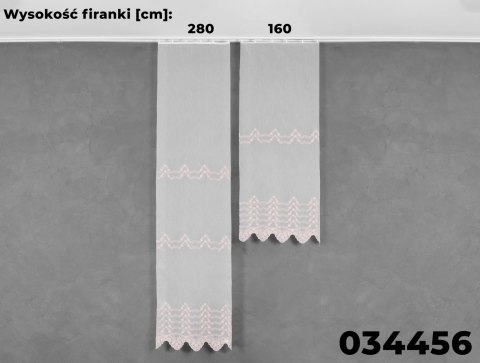 Firanka haftowana 034456 wysokość 280 cm kolor biały