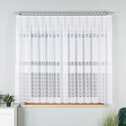 Firanka żakardowa na metry 018869 wysokość 160 cm kolor biały