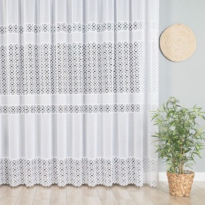 Firanka żakardowa na metry 018869 wysokość 200 cm kolor biały