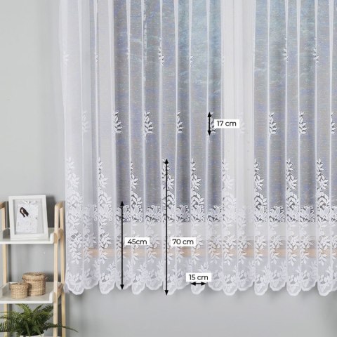 Firanka żakardowa, wysokość 180cm, kolor 001 biały 663117/000/001/000180/1 Firanka żakardowa, wysokość 180cm, kolor 001 biały 663117/000/001/000180/1