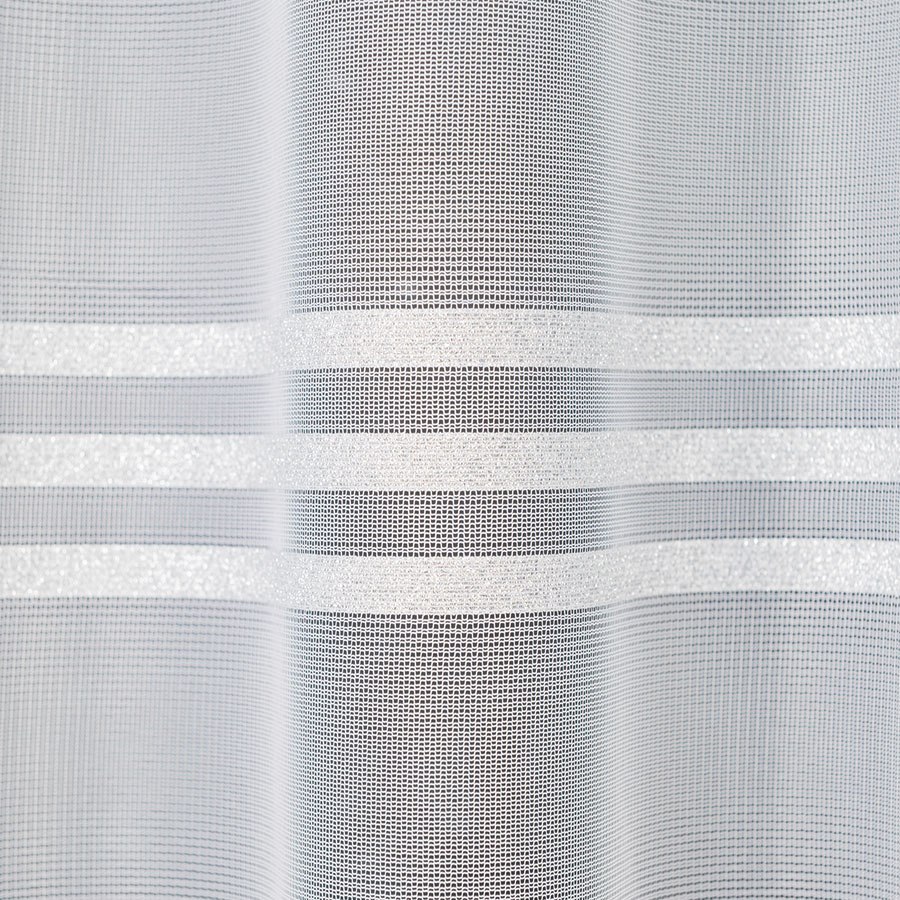 Firanka gotowa żakardowa KALINA 180x300 cm kolor biały ze srebrnym lurexem