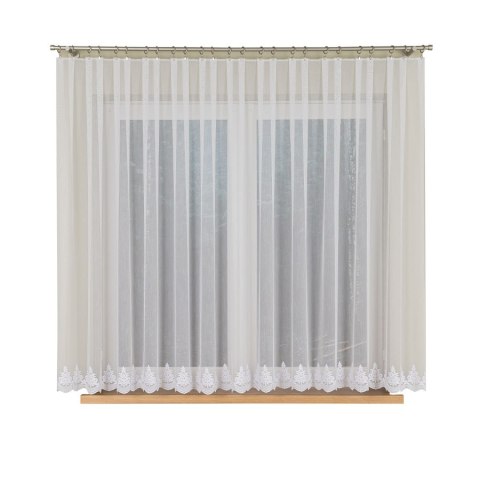 Firanka haftowana, wysokość 160cm, kolor 001 biały 121490/768/001/000160/1
