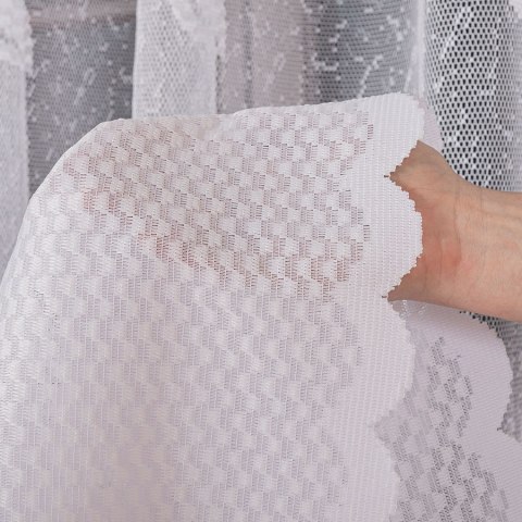 Firanka żakardowa ze wzorem po całości, wysokość 250cm, kolor 001 biały 044229/000/001/000250/1