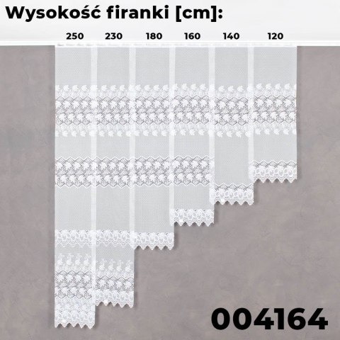 Firanka żakardowa 004164 wysokość 120 cm kolor biały