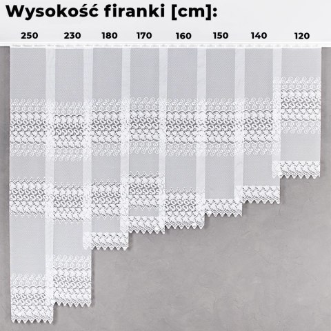 Firanka żakardowa 004465 wysokość 120 cm kolor biały