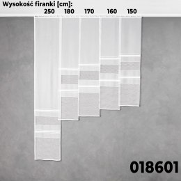 Firanka żakardowa 018601 wysokość 180 cm kolor biały