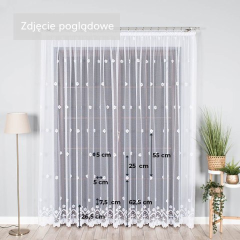 Firanka żakardowa 004421 wysokość 230 cm kolor biały