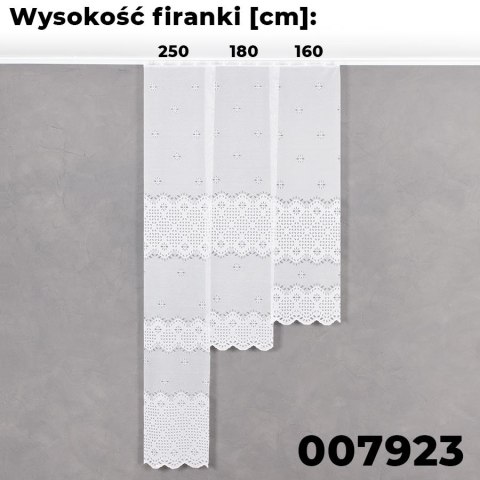 Firanka żakardowa 007923 wysokość 250 cm kolor biały