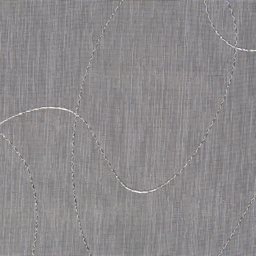 PARADA Firanka haftowana z ołowianką, wysokość 280cm, kolor 001 biały ze srebrnym haftem PARADA/OLO/001/000280/1