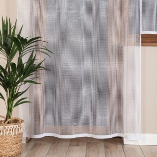 KAYLA Firanka żakardowa odpasowana na prosto, szerokość 140 x wysokość 250cm, kolor 001 biały 044276/FOP/001/000250/1