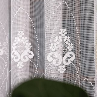 Firanka żakardowa ze wzorem po całości, wysokość 170cm, kolor 001 biały 618493/000/001/000170/1