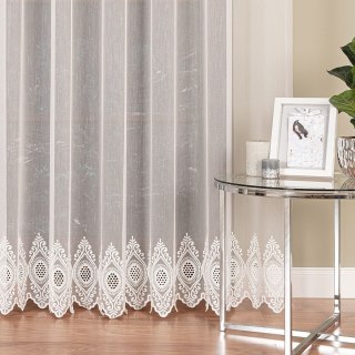 Firanka haftowana ze wzorem na samym dole, wysokość 280cm, kolor 012 kremowy 123995/768/012/000280/1