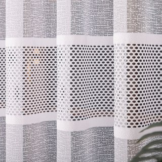 Firanka żakardowa ze wzorem pasowym, wysokość 180cm, kolor 001 biały 115065/000/001/000180/1