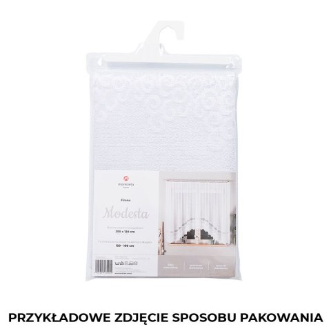 MODESTA Firanka żakardowa gotowa, szerokość 220 x wysokość 120cm, kolor 001 biały 017173/FBL/001/220120/1