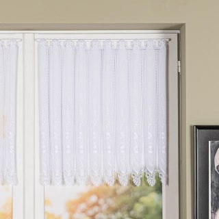Zazdrostka haftowana panelowa na batyście, wysokość 70cm, kolor 001 biały 093003/388/001/000070/1