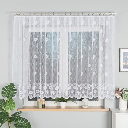 Firanka żakardowa na metry 779031 wysokość 140 cm kolor biały