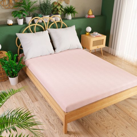 DREAMY PREMIUM Prześcieradło jersey z gumką, szerokość 140 x wysokość 200cm, kolor 014 jasny różowy 100033/JEG/014/140200/1