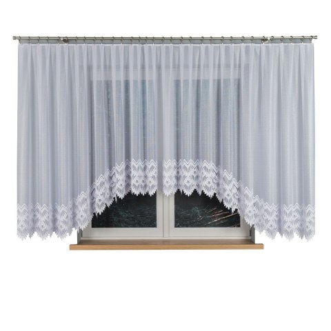 FELICJA Firanka żakardowa gotowa ze wzorem na samym dole, szerokość 500 x wysokość 160cm, kolor 001 biały 018989/FBL/001/500160/