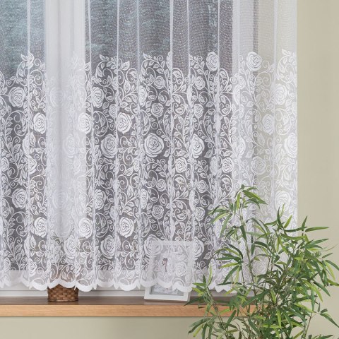 INKA Firanka żakardowa odpasowana na prosto, szerokość 300 x wysokość 160cm, kolor 001 biały 107240/FOP/001/000161/1