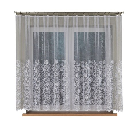 INKA Firanka żakardowa odpasowana na prosto, szerokość 300 x wysokość 160cm, kolor 001 biały 107240/FOP/001/000161/1