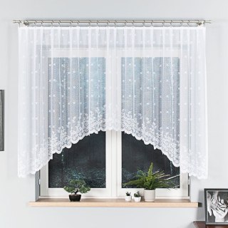 KAROLINA Firanka żakardowa odpasowana ze wzorem po całości, szerokość 300 x wysokość 130cm, kolor 001 biały 054160/FOL/001/00013