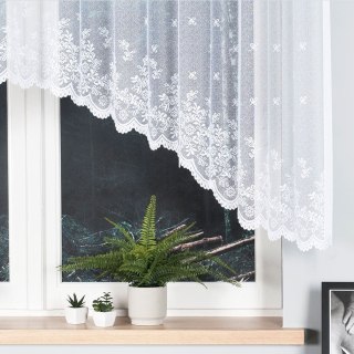 KAROLINA Firanka żakardowa odpasowana ze wzorem po całości, szerokość 300 x wysokość 130cm, kolor 001 biały 054160/FOL/001/00013