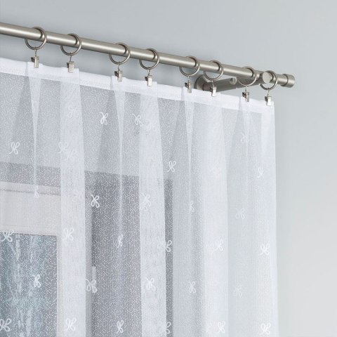 KAROLINA Firanka żakardowa odpasowana ze wzorem po całości, szerokość 300 x wysokość 130cm, kolor 001 biały 054160/FOL/001/00013