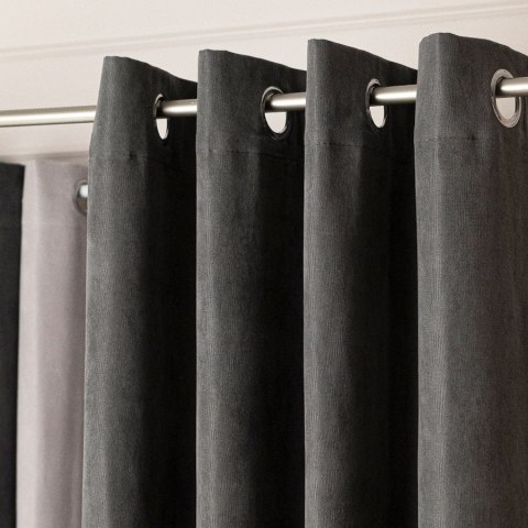 MILAS SOFT Zasłona gotowa na przelotkach, szerokość 140cm x wysokość 250cm, kolor 798 ciemny szary MILAS1/ZGP/798/140250/1