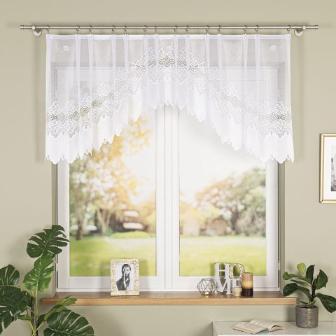 MODESTA Firanka żakardowa gotowa, szerokość 250 x wysokość 80cm, kolor 001 biały 017173/FBL/001/250080/1 MODESTA Firanka żakardowa gotowa, szerokość 250 x wysokość 80cm, kolor 001 biały 017173/FBL/001/250080/1