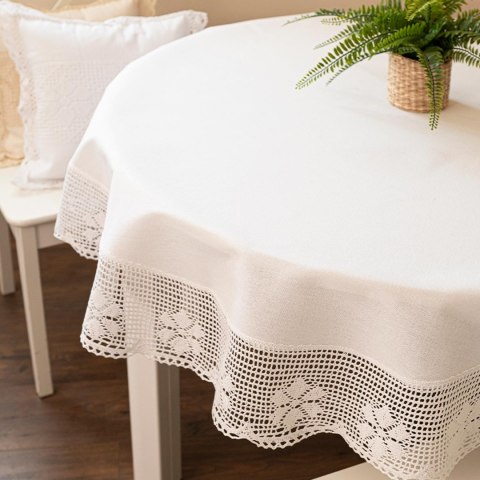 RACHELA Obrus z ażurem, fi 130cm, kolor 001 biały 912432/KSP/001/130000/1