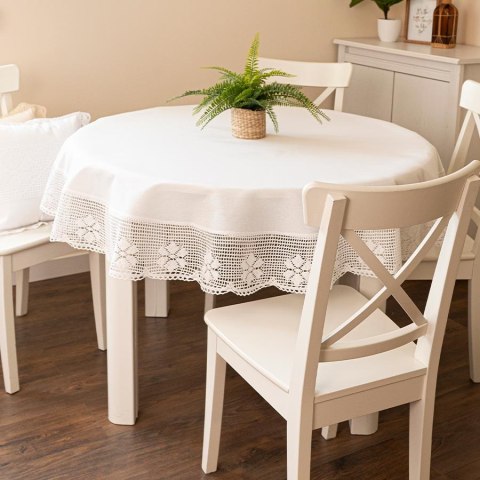 RACHELA Obrus z ażurem, fi 130cm, kolor 001 biały 912432/KSP/001/130000/1