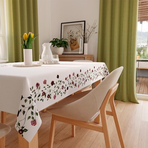 RÓŻYCZKI Z EFEKTEM WYSZYWANIA Tkanina dekoracyjna NINA WODOODPORNA, 160cm, kolor 001 biały D00326/NIW/001/160000/1